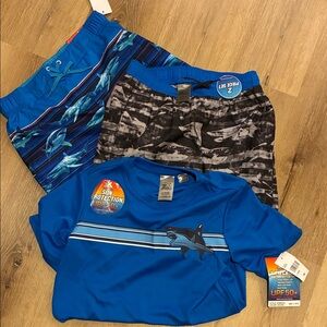 💗Boys' Shark Swim Set with UPF 50+ 14-16 new